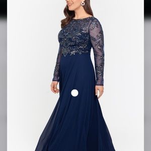 Long Chiffon Beaded Dress